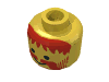 Набор LEGO Minifig Head with Red Moustache, Beard and Messy Hair Print [Blocked Open Stud], Желтый