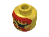 Набор LEGO Minifig Head Beard Vertical Lines with Messy Hair, Moustache Red, Eyepatch Print [Blocked Open Stud], Желтый