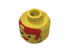 Набор LEGO Minifig Head Female with Ice Planet Red Hair and Black Hoop Earrings Print [Blocked Open Stud], Желтый