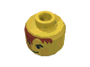 Набор LEGO Minifig Head Male Brown Hair over Eye and Black Eyebrows Print [Blocked Open Stud], Желтый
