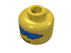 Набор LEGO Minifig Head with Blue Wrap-Around Sunglasses Print [Blocked Open Stud], Желтый