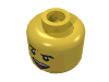 Набор LEGO Minifig Head with Open Smiling Mouth, Teeth and Tounge Print [Blocked Open Stud], Желтый