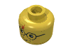 Набор LEGO Minifig Head with Eyeglasses and Lightning Scar Print [Blocked Open Stud], Желтый