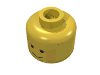 Minifig Head Alien with SW Gray Eyebrows & Implant Print (Lobot) [Blocked Open Stud]