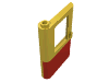 Набор LEGO Door 1 x 4 x 5 Train Left with Red Bottom Half Print, Желтый