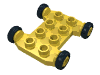 Duplo Vehicle Base  4 x  4 with  2 x  4 Studs and Black Wheels