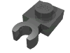 Набор LEGO Plate Special 1 x 1 with Clip Vertical [Thick Open O Clip], Pearl Dark Gray