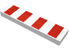 Набор LEGO Tile  1 x  4 with 4 Red Stripes Print, Белый