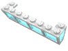 Набор LEGO Window 2 x 8 x 2 Boat with Trans-Light Blue Glass, Белый