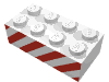 Набор LEGO Brick 2 x 4 with Red Diagonal Stripes Print, Белый