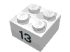 Brick  2 x  2 with Black "13" Print