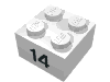 Brick  2 x  2 with Black "14" Print