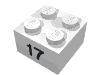 Brick  2 x  2 with Black "17" Print