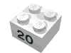 Brick  2 x  2 with Black "20" Print