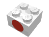 Набор LEGO Brick 2 x 2 with Red Dot on One Side Print, Белый