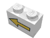 Набор LEGO Brick 1 x 2 with Yellow Left Arrow with Black Border Print, Белый