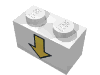 Набор LEGO Brick 1 x 2 with Yellow Down Arrow and Black Border Print, Белый