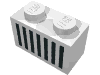 Набор LEGO Brick 1 x 2 with Black Grill Print, Белый