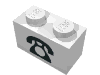 Набор LEGO Brick 1 x 2 with Telephone Print, Белый