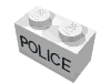 Набор LEGO Brick 1 x 2 with Thin Black POLICE Print, Белый