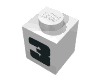 Набор LEGO Brick 1 x 1 with Bold Black 3 Print thick, Белый