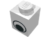 Набор LEGO Brick 1 x 1 with Simple Eye Black and White Print, Белый