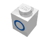 Набор LEGO Brick 1 x 1 with Blue '0' Print, Белый