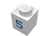 Набор LEGO Brick 1 x 1 with Blue '5' Print, Белый