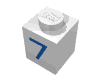 Набор LEGO Brick 1 x 1 with Blue '7' Print, Белый