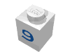 Набор LEGO Brick 1 x 1 with Blue '9' Print, Белый