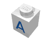 Набор LEGO Brick 1 x 1 with Blue A Print, Белый
