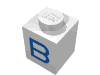 Набор LEGO Brick 1 x 1 with Blue B Print, Белый