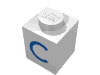 Набор LEGO Brick 1 x 1 with Blue C Print, Белый