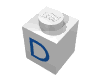 Набор LEGO Brick 1 x 1 with Blue D Print, Белый