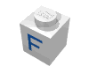 Набор LEGO Brick 1 x 1 with Blue F Print, Белый
