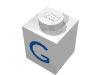 Набор LEGO Brick 1 x 1 with Blue G Print, Белый