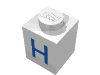 Набор LEGO Brick 1 x 1 with Blue H Print, Белый