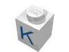 Набор LEGO Brick 1 x 1 with Blue K Print, Белый