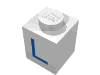 Набор LEGO Brick 1 x 1 with Blue L Print, Белый
