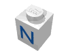 Набор LEGO Brick 1 x 1 with Blue N Print, Белый