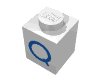 Набор LEGO Brick 1 x 1 with Blue Q Print, Белый