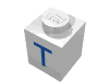 Набор LEGO Brick 1 x 1 with Blue T Print, Белый