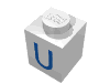 Набор LEGO Brick 1 x 1 with Blue U Print, Белый