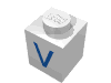Набор LEGO Brick 1 x 1 with Blue V Print, Белый