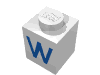 Набор LEGO Brick 1 x 1 with Blue W Print, Белый