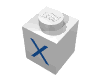 Набор LEGO Brick 1 x 1 with Blue X Print, Белый