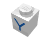 Набор LEGO Brick 1 x 1 with Blue Y Print, Белый