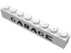 Набор LEGO Brick 1 x 8 with Black 'GARAGE' Sans-Serif Thick Print, Plain 'G', Белый