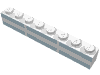 Набор LEGO Brick 1 x 8 with Six Light Blue Rectangles Print ferry windows, Белый