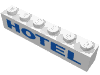 Набор LEGO Brick 1 x 6 with Blue HOTEL Print, Белый